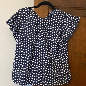 Draper James flutter sleeve heart top